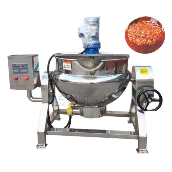Food Cooker Tiltable Jacket Kettle 100L Meat Fruit Jam Cooking Mixer Pot Equipment