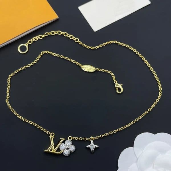 Never Fading 18K Gold Plated Luxury Brand Designer Pendants Necklaces Stainless Steel Double Letter Choker Pendant Necklace Beads Chain Jewelry Accessories