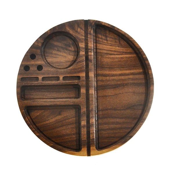 21.8CM Wooden Cigarette Tray Household Smoking Accessories With Groove Diameter Tobacco Roll Trays