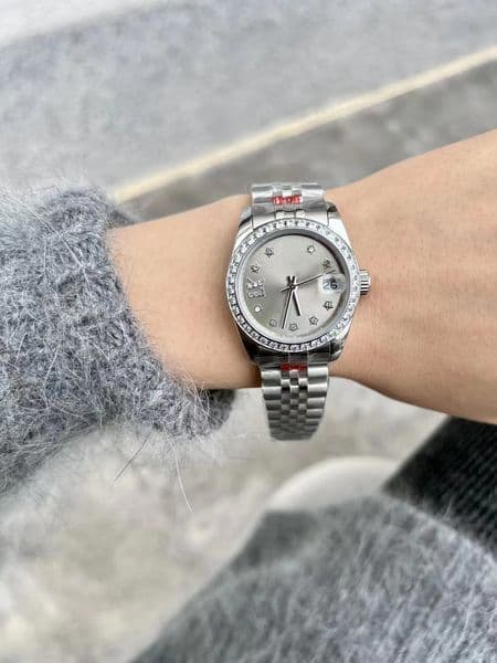 Designer Automatic nical Movement 31mm All Stainless Steel Classic Fashion Women Dia Ring Womens Sports Watch