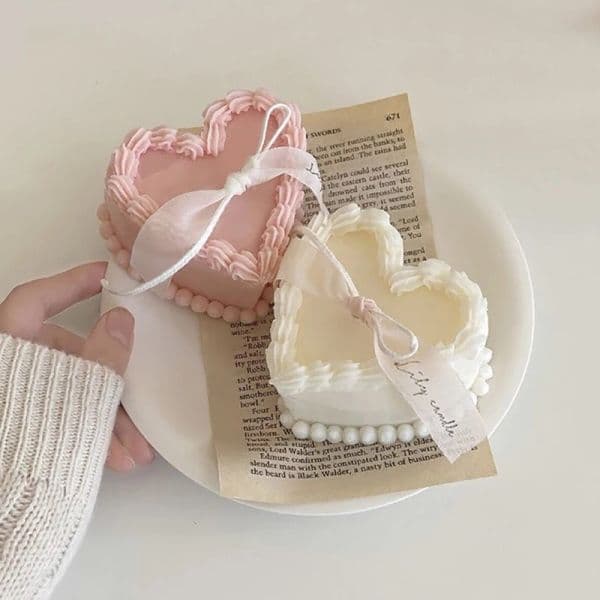 Love Heart Shape Cake Candle Mold Fondant Cake Baking Mould Aromatherapy Candle Making Mould DIY Valentine's Day Gifts Decor