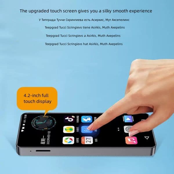 Mahdi M420 Smart Android Wi-Fi Bluetooth5.0 4.2Inch IPS Touch Screen Type-C Thin Video Media Radio Recorder MP3 MP4 Music Player