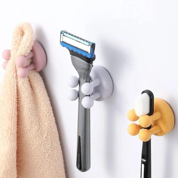 2Pcs 2025 new Silicone Toothbrush Holders Hook Waterproof Self Adhesive Wall Mounted Single Hook for Hanging Key Utility Plug Holder