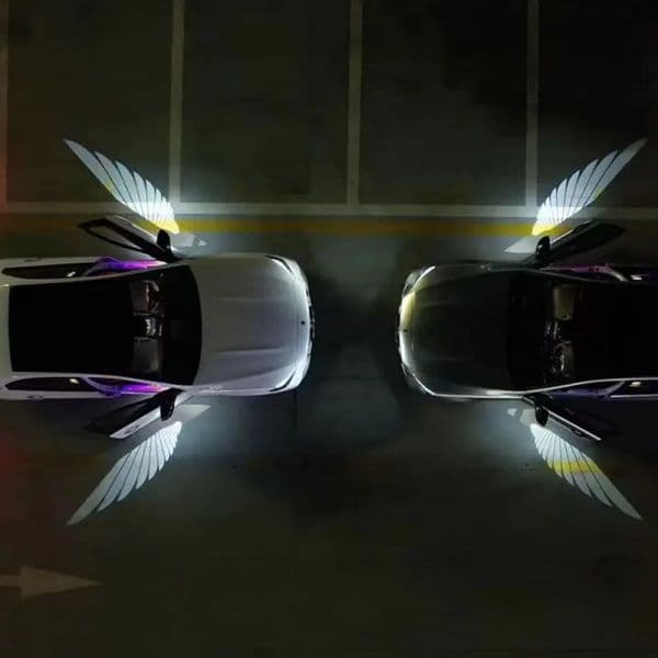 Car Rearview Mirror Welcome Light Angel Wings Carpet Light Led Ambient Light With Decorative Atmosphere 2025 Light new 12V For Benz