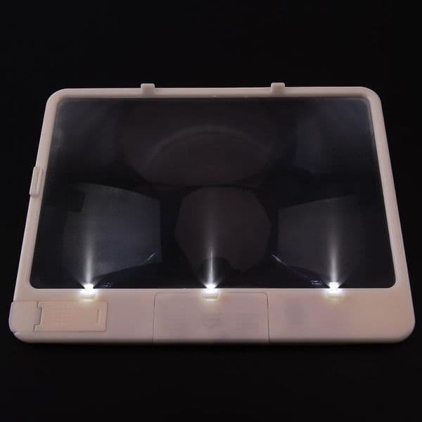 Magnifying Glass with Light Amplifier Mobile Phone Loupe Enlarged Expander Stand Folding Holder for Elderly People Reading Books