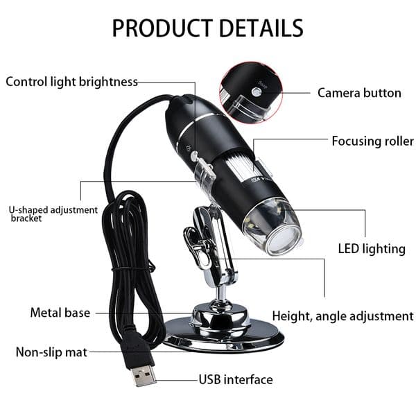 1600X Electronic Digital Microscope Magnifier Handheld Microscope for WIN XP/7