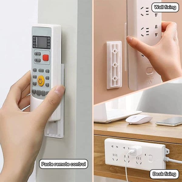 1/4/8 Pcs Socket Paste Fixer Wall Hanging Patch Panel Holder Punch-free Detachable Cable Organizer Multi-Purpose Hook for Home