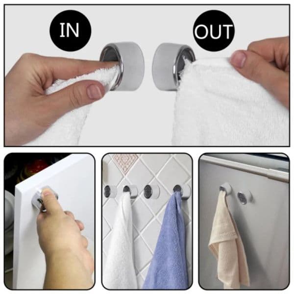 4/1Pcs Towel Plug Holder Wall Mounted Towel Storage Rack Waterproof Self Adhesive Bathroom Kitchen Rag Decors Organizer Clips