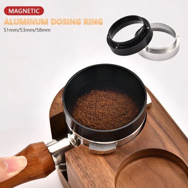 51mm/53mm/58mm Coffee Accessories Aluminum Magnetic Dosing Ring for Brewing Bowls Ground Coffee Concentrate Coffeeware Kitchen