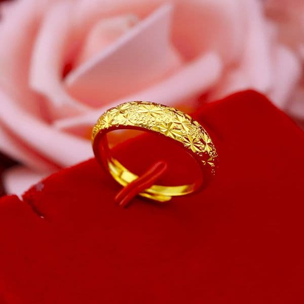 Gold Color Couple Rings Set for Women Man Star Open Ring Adjustable Anillo Bague Wedding Band Engagement Jewelry Accessorie