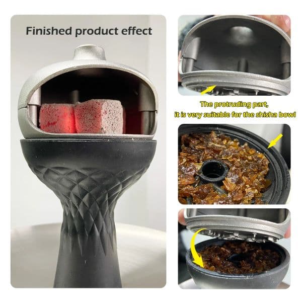 XISHI Aluminum Hookah Charcoal Holder Aluminum Hookah Accessory Shisha Charcoal Holder Base Hookah Bowl Heat Keeper Base Chicha