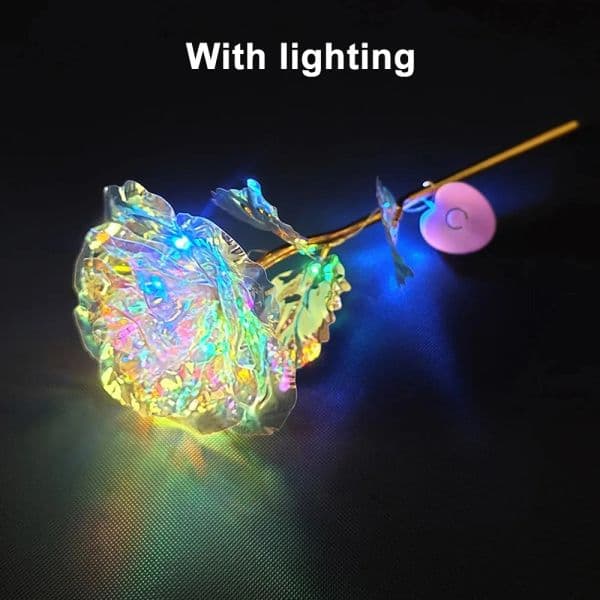 Lighting Artificial Foil Rose Flower Valentine's Day Gift Lasts Forever Love Wedding Birthday Party Decor Simulated Fake Floral