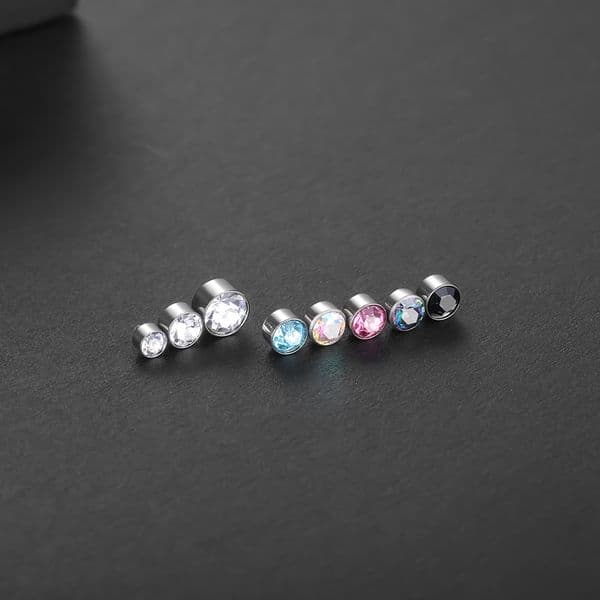 1PC Titanium Crystal Dermal Anchor Top Piercing Replacement Eyebrow Lip Nose Tongue Ear Tragus Belly Dermal Piercings Jewelry