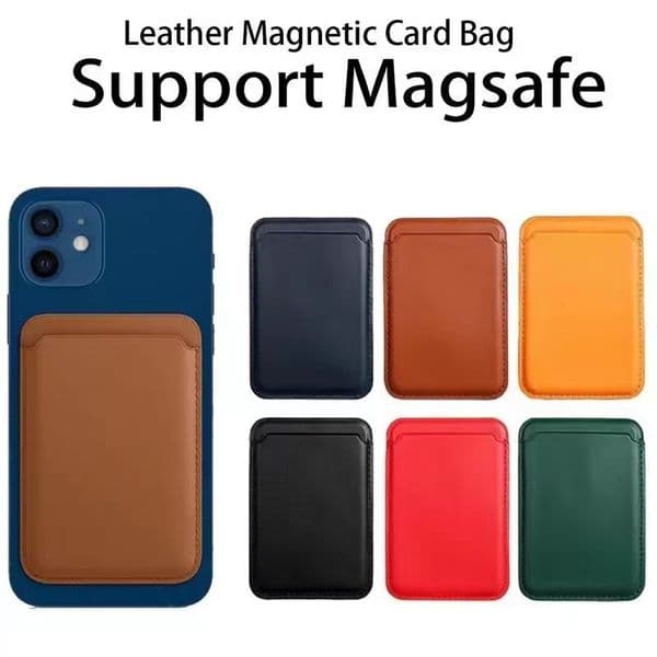 Magnetic Wallet Leather Card Clip for iPhone 15 14 13 12 Pro Max Plus mini Magnetic Card Holder Bag Phone Case Accessories
