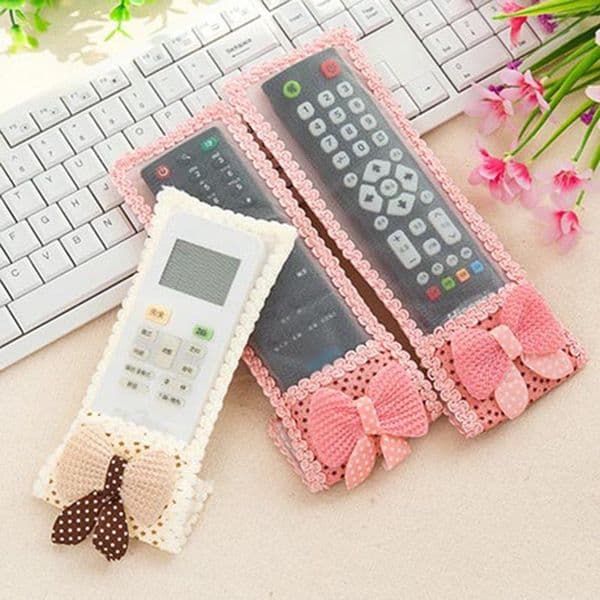 3Sizes Shockproof Bow-knot Remote Case TV Remote Control Dust Protective Case for Home Electric Appliance Organizer