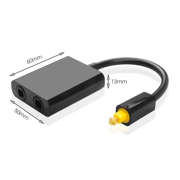Mini Digital SPDIF Optical Audio Splitter Adapter 2 Way Toslink Splitter SPDIF Optical Cable Splitter Hub 1 Input 2 Output