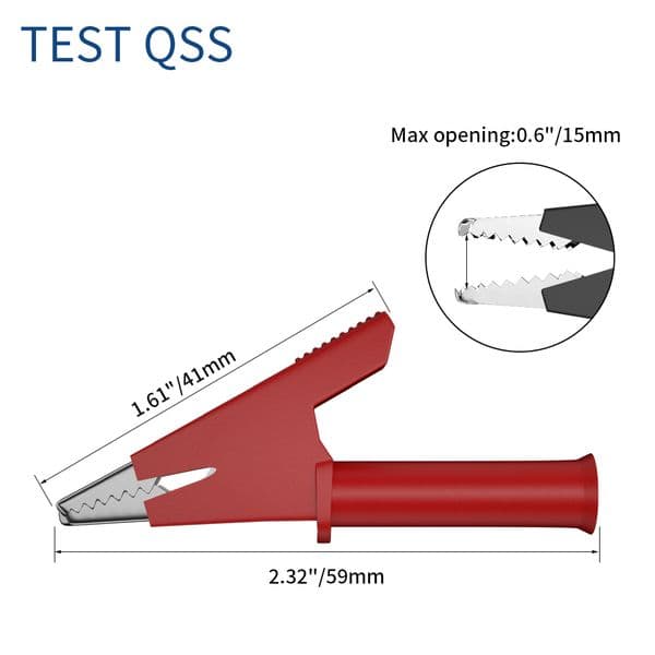 QSS 2Pcs Multimeter Test Leads 4MM Banana Plug to Alligator Clip Stackable Cable Wire 1M Electrical Tools Accessories Q.70054-1