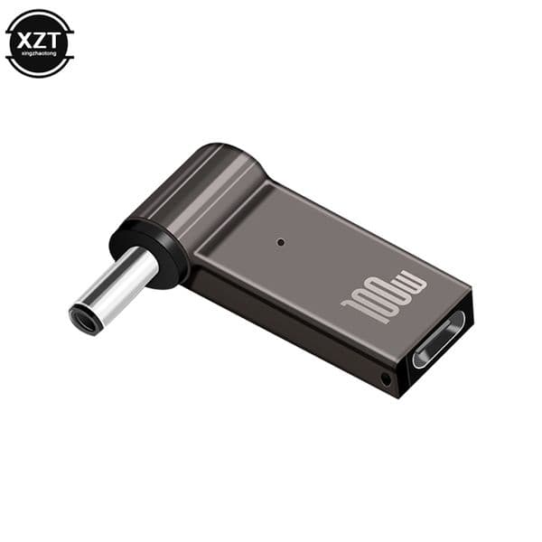 5A 100W PD Converter Trigger Jack DC to Type C Femal 5.5/7.4 Zinc Alloy with Light Head Power Adapter for Dell/HP/ASUS Laptops