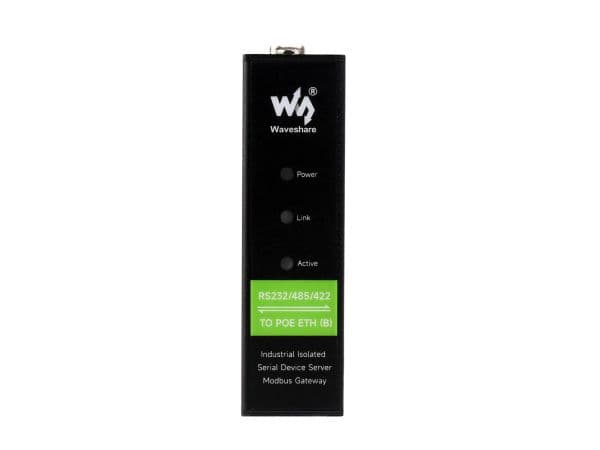 Waveshare Rail-Mount Serial Server, RS232/485/422 To RJ45 Ethernet Module, TCP/IP To serial, With POE Function, MQTT Gateway