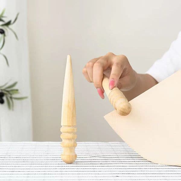 1PC Wood Leather Solid Wood Round Burnishing Edge for Polished Edge Leather Craft Working Tool Craft Kit Leather Edge Slicking