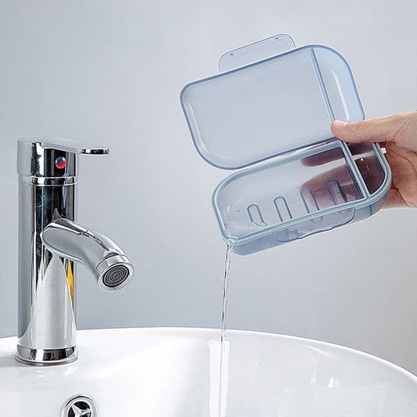 Portable Sealed Round Shampoo Bar Soap Holder Box Case Container For Home Travel Supplies Bathroom Shower
