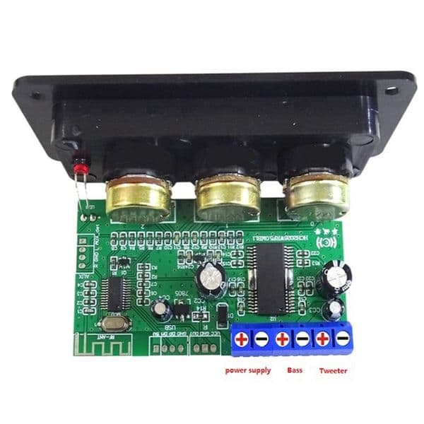 2X Bluetooth 5.0 Amplifier Power Audio Board 30W Mono Stage Power Amplifier Board, U Disk Decoder, With USB Line