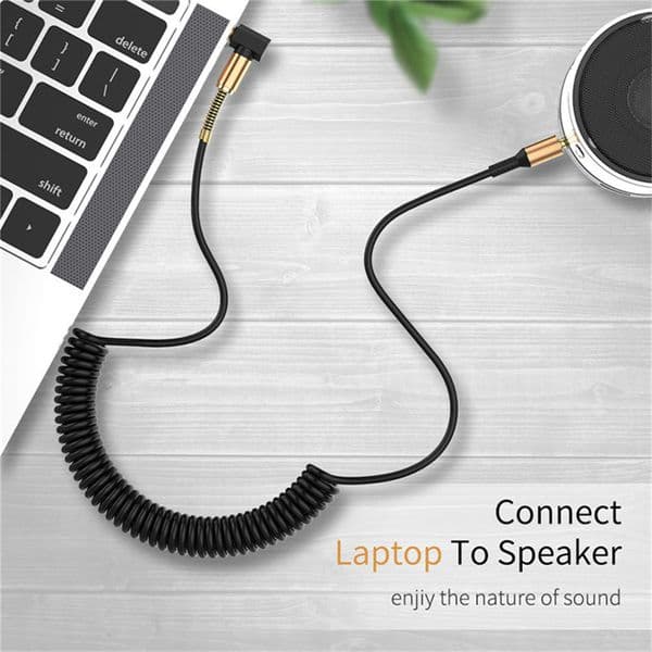 Jack AUX Audio Cable Male to Male For Phone Car Speaker MP4 Headphone 2m Gold Plated Jack 3.5 Spring Audio Cables