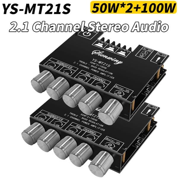 ZK-MT21 2x50W+100W 2.1 Channel Subwoofer Digital Power Amplifier Board AUX 12V 24V Audio Stereo Bluetooth 5.0 Bass Amp for Home