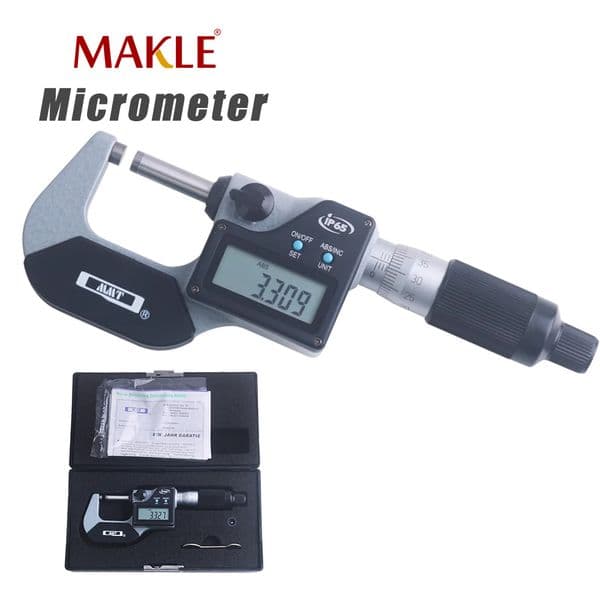 MAKLE Digital Micrometer IP65 Oil Proof 0-25mm 0.001mm DIN Standard Industrial Quality 25-50mm 50-75mm 75-100mm