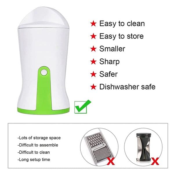 Handheld Spiralizer Vegetable Slicer Multifunctional Veggie Spiral Cutter 3 in 1 Anti-Slip Vegetable Cutter for Home Kitchen