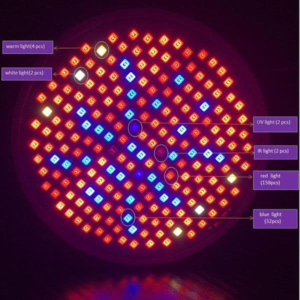 Full Spectrum 200 Led Grow Light Desk Clip Holder Leds Plant Growing Bulb Lamp for Plants Vegs Hydroponic System greenhouse V27