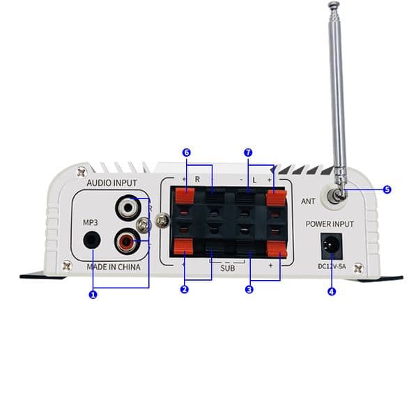 HY-118 Bluetooth Amplifier 2.2 Channel Support 2 Subwoofer Speaker FM TF USB Remote Control Mini HIFI Digital Amplifier Stereo