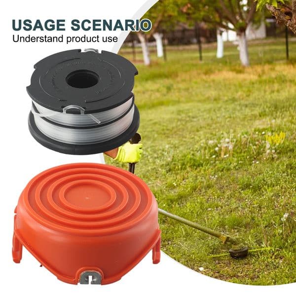 For Black For Decker Spare String Trimmer Strimmer Cover Cap And Spool And Line Garden Power Tool Replacement Accessories