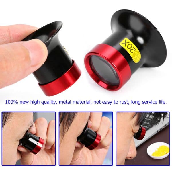 20X Metal Glass Magnifier Jewelry Repair Tools Professional Watch Magnifying Kit