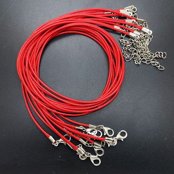 10pcs 1.5mm Chunky Colorful Necklace Cord Wax Wire Leather Cord Pendant Cord With Metal Lobster Clasp