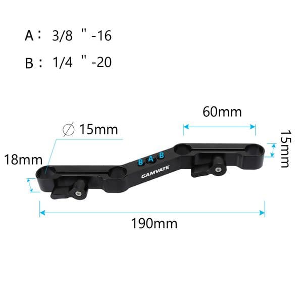 CAMVATE Z-shape Offset Raiser Bracket Connecting Arm 15mm Rod Clamp Mount Block Rig Movie Kit For Camera Shoulder Rig Supprot