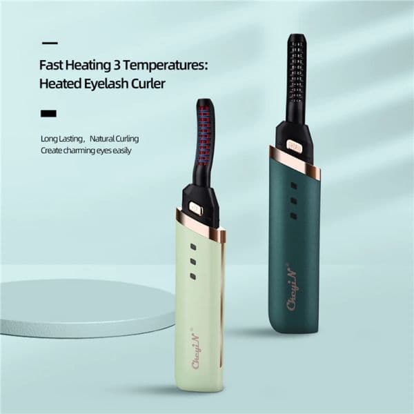 CkeyiN Electric Heated Eyelash Curler USB Rechargeable Eyelashes Curler Quick Heating Natural Eyelash Curler Long Lasting Makeup
