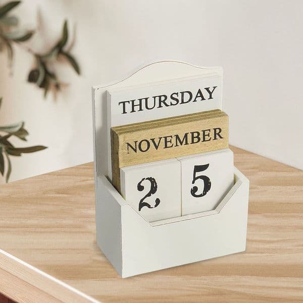 Classic Perpetual 2025 Calendar Blocks Frame new Stylish Home Office Supplies Wood Ornaments for Wedding Desk Calendar Tabletop Monthly