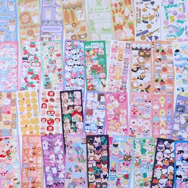 ShuuO Random Stickers Cute Bling Laser Sticker Kawaii Korean Style Material Sticker for Scrapbooking Journaling DIY 2025 new Idol Card