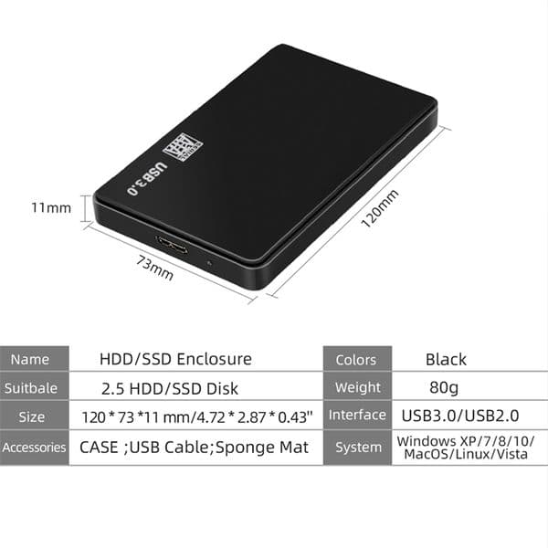 GUDGA External 2.5 Hdd Enclosure USB3.0 to SATA Hard Disk Box 5Gbps Adapter For Notebook Desktop laptop PC HD External HDD Box