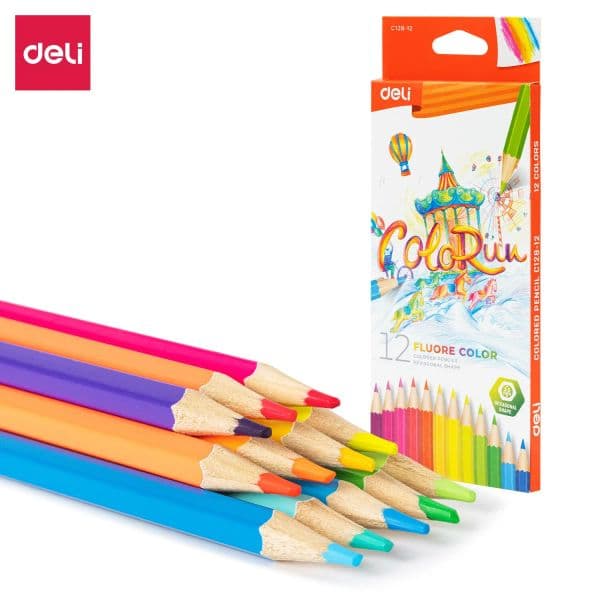 Deli 12 Colors Quality Colored new Pencil Durable Refill 2025 Students Painting Tool Drawing Stationery Colored Pencils For Art Supplies