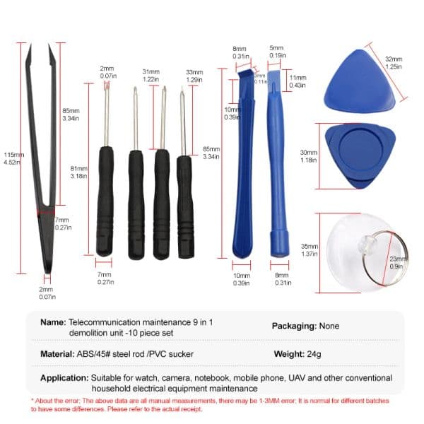 9In1 Mobile Phone Screen Opening Pry Repair Tool 2025 Kit Screwdriver new Sets for IPhone Disassemble Hand Tool Laptop Ferramentas