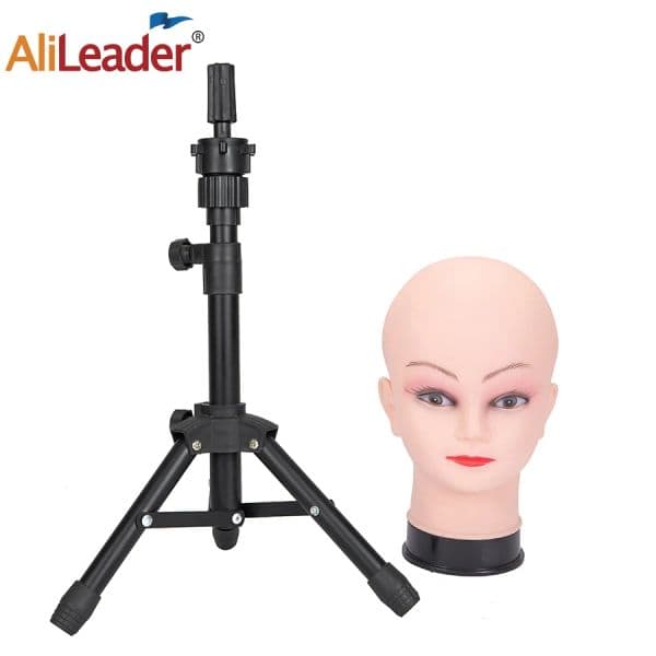 Wig Stand Tripod 2025 new 64Cm Mini Adjustable Wig Head Holder Tripod Stand For Training Mannequin Head Stand Tripod Holder For Stying