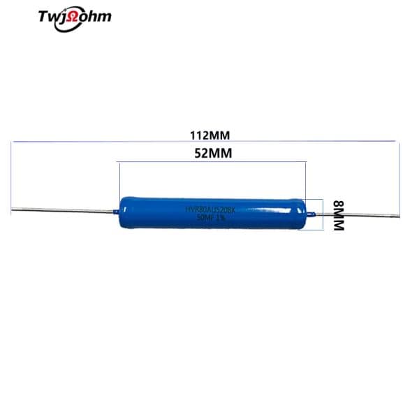 1Pcs HVR80AU5208 thick film 5W glass glaze 10K500M200K50M2M10M5M5KF1% ohm 30M20K 1MFnon-inductive high voltage resistor