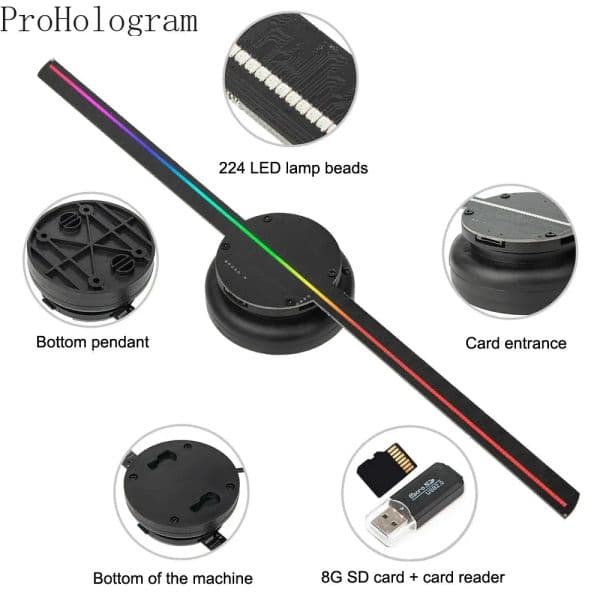 42cm 3D new Hologram Projector Fan Wifi Transmit Picture Video Commercial Display Holographic Led Commercial 2025 Hologram Projector