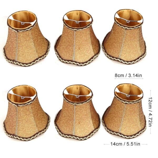 6 2025 Pcs European-Style Court Lampshade Fabric Table Lamp Shade Candle Chandelier Hotel Bedroom Bedside Floor Wall new Lamp Shell Cover