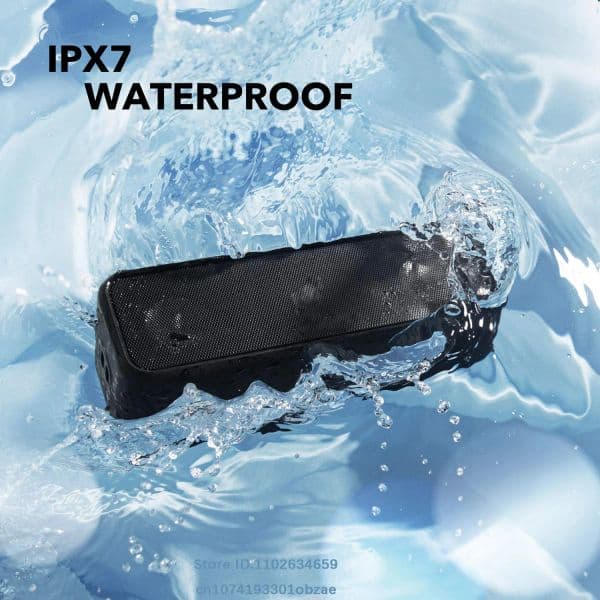 Bluetooth Speaker with Stereo Sound, 24H Playtime, IPX7 Waterproof, Pure Titanium Diaphragm Driv