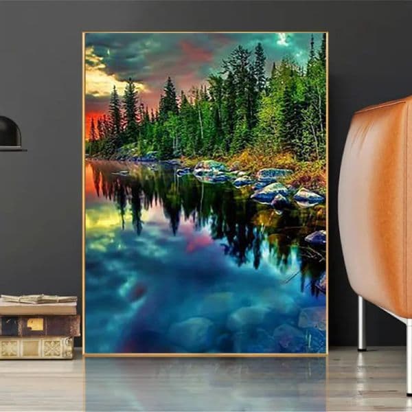 Landscape DIY 5D Diamond Painting Kits Full Drill Waterfall Forest Diamond Mosaic Hand Inlaid Rhinestone Embroidery Home Decor