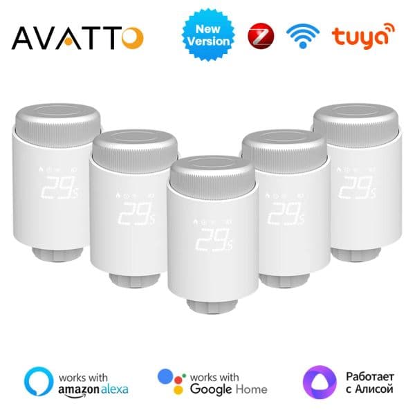 AVATTO ZigBee3.0 Thermostat Radiator Actuator,Tuya Programmable Heating Thermostat Temperature Controller For Alexa Google Home