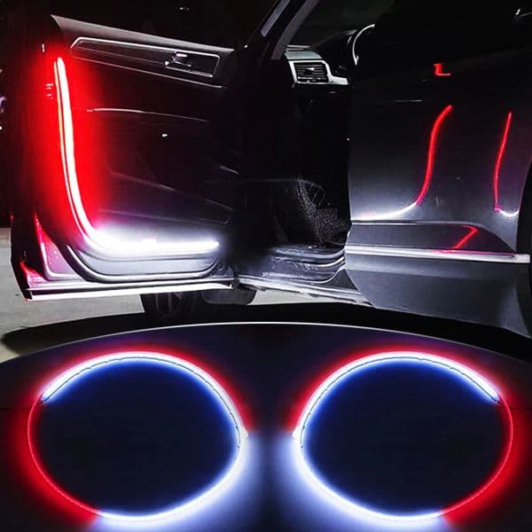 2X Auto Led Strip DC 12v 2835 Car Door Opening Warning Welcome Safety Strobe Signal Lamp Waterproof Auto Decorative Ambient LED